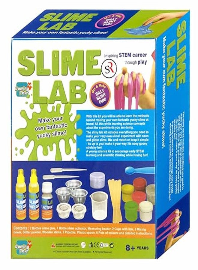 Raming Fox Slime Making Kit for Kids - DIY Science Lab with 6 Colors, Glitter & Tools | Create Stretchy, Fluffy Slime | STEM Learning Toy for Ages 8+ (20+ Pieces) - Image 4